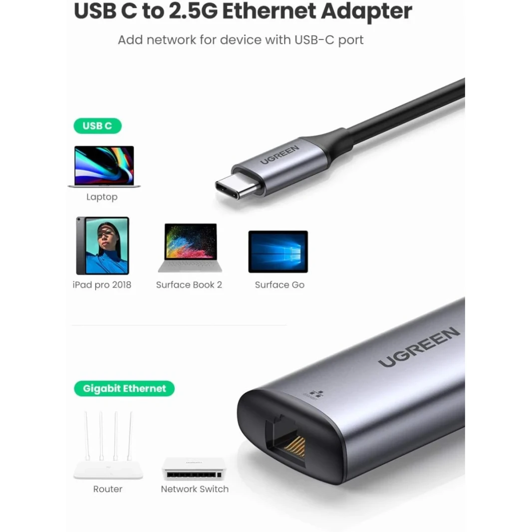 Ugreen USB C Ethernet Adapter 2.5g Gigabit Adapter