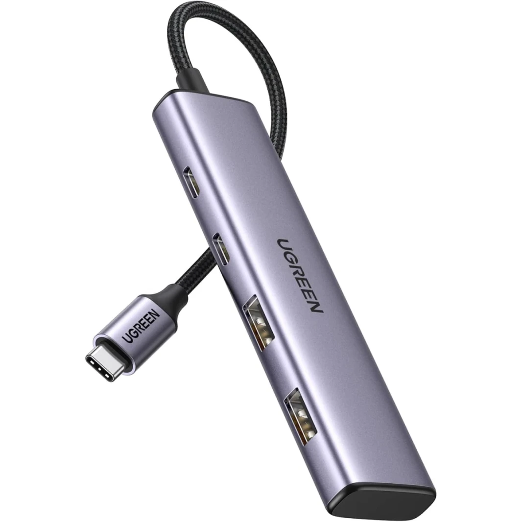 UGREEN 4 POTTS USB C مع 2 USB C & 2 USB 3.0 ، الألومنيوم USB C HUB