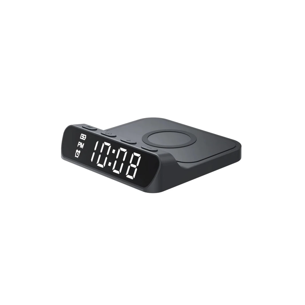 HAVIT W3031-BK 3-in-1 Wireless 15W Qi Charger with Alarm Clock – Black