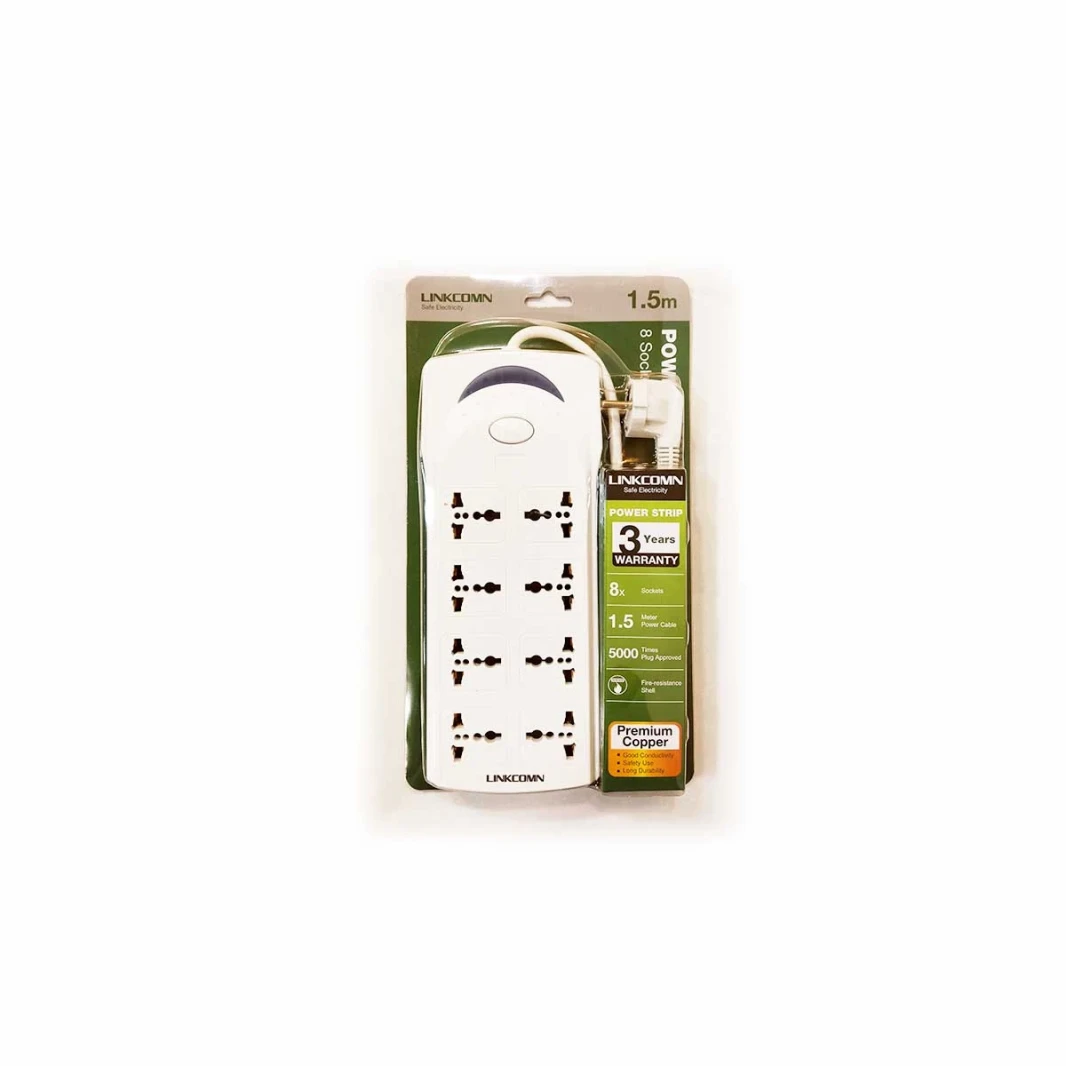 Linkcomn EU 1.5M 8 Sockets Strip Strip