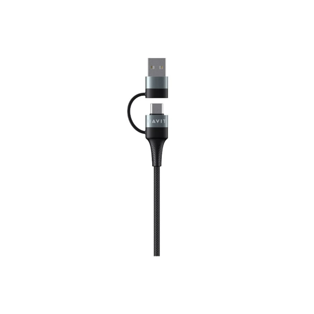 Havit CB6244 4 في 1 كابل متعدد الشحن USB-A/USB-C إلى USB-C/Lightning