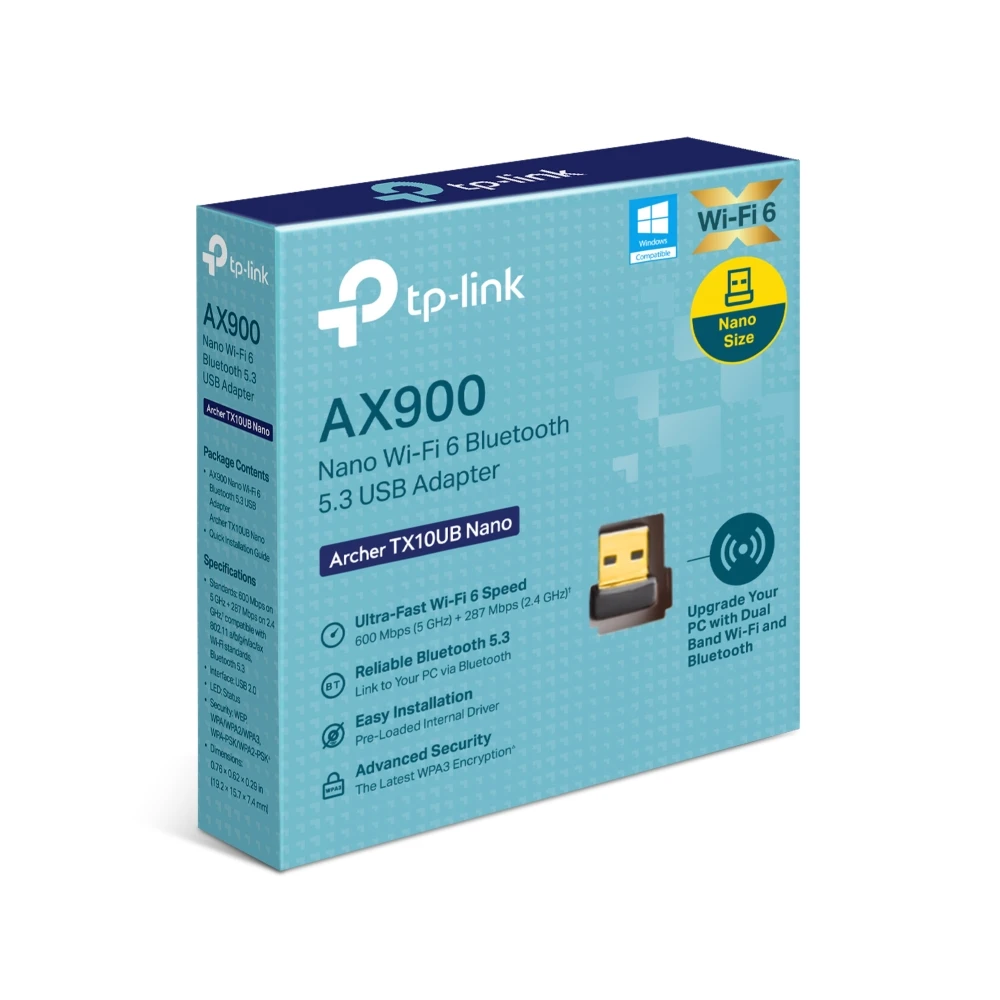 TP-LINK TX10UB AX900 NANO WI-FI 6 AND BLUETOOTH 5.3 USB ADAPTER