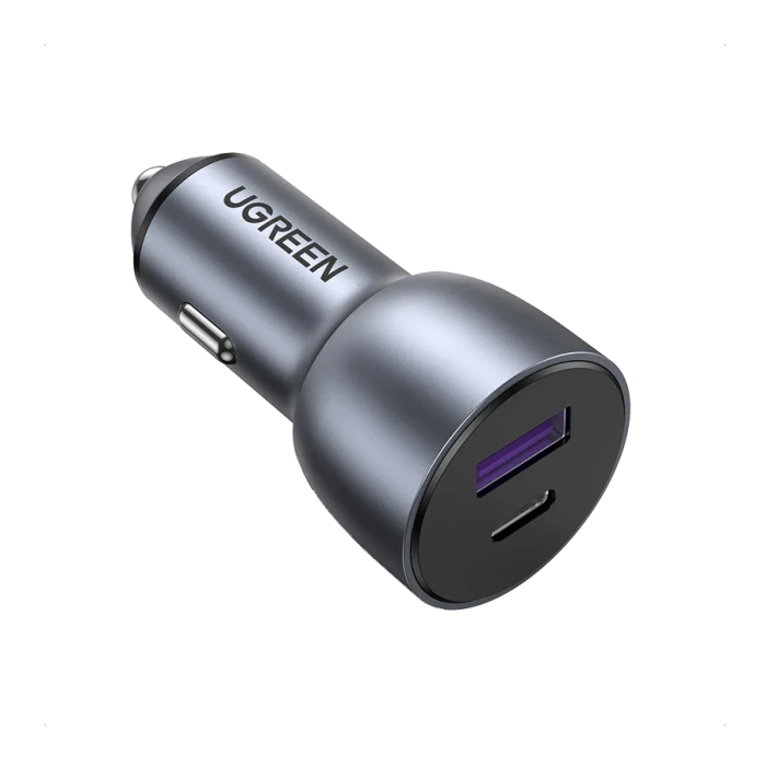 UGREEN 60980 52.5W FAST CAR CHARGER - USB-A AND USB-C ALU CASE