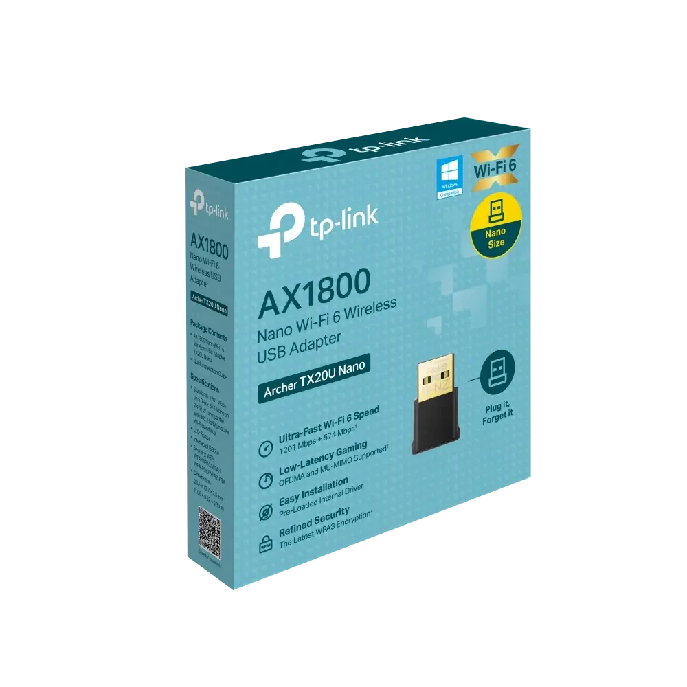 TP-LINK Archer TX20U Nano AX1800 Nano Wi-Fi 6 Wireless USB Adapter
