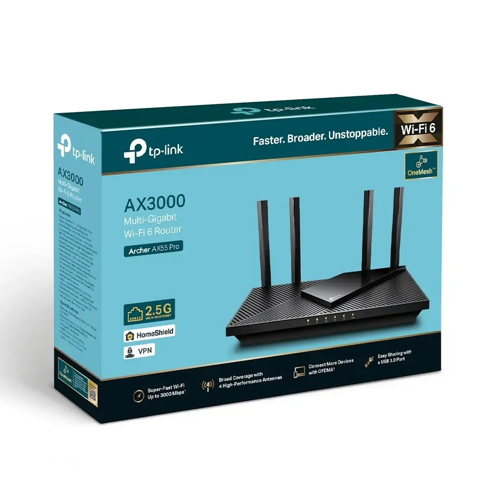 TP-LINK Archer AX55 Pro AX3000 Multi-Gigabit Wi-Fi 6 Router