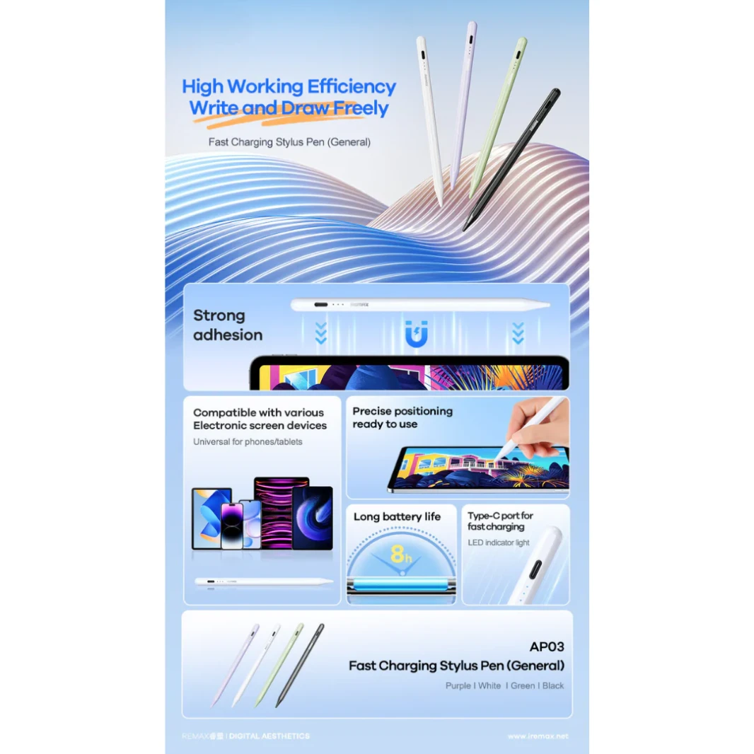 REMAX AP03 FAST CHARGING STYLUS PEN FOR ANDROID, IOS AND WINDOWS