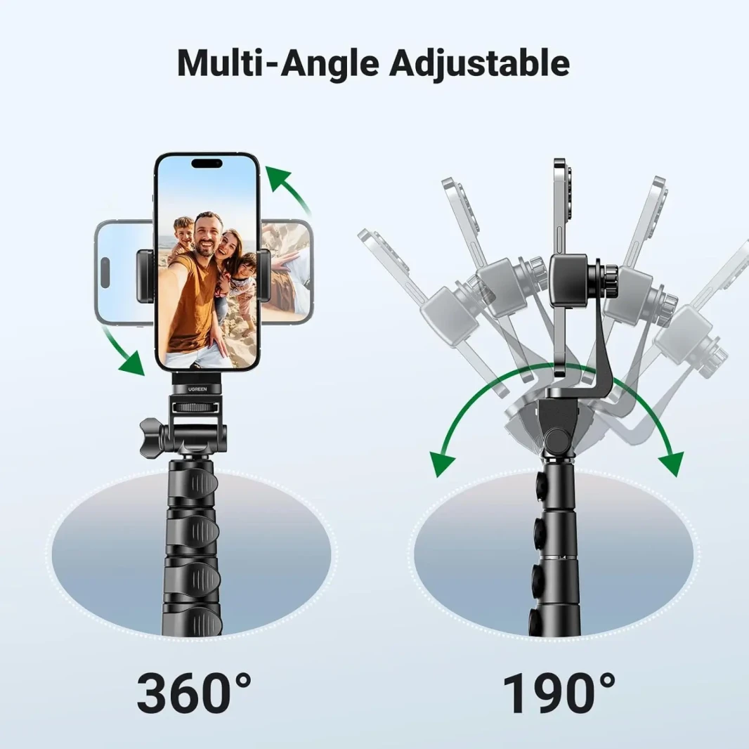 UGREEN 15609 70-inch Aluminum Phone Tripod with Bluetooth Remote