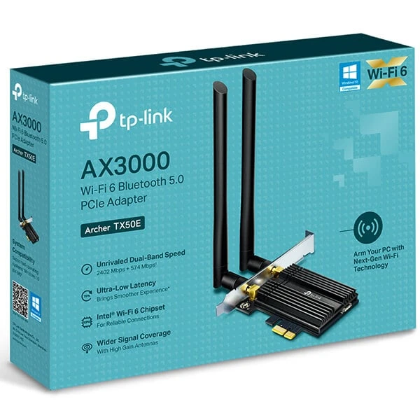 TP-LINK ARCHER TX50E AX3000 Wi-Fi 6 BLUETOOTH 5.2 PCIe ADAPTER