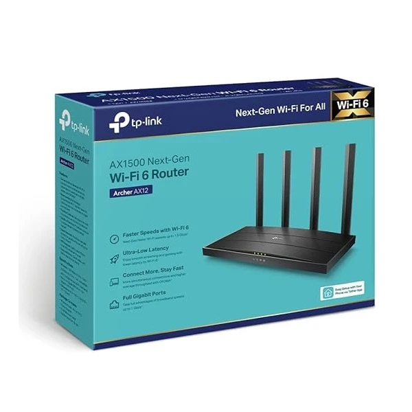 TP-LINK ARCHER AX12 Next-Gen Wi-Fi 6 AX1500 DUAL BAND WIRELESS ROUTER