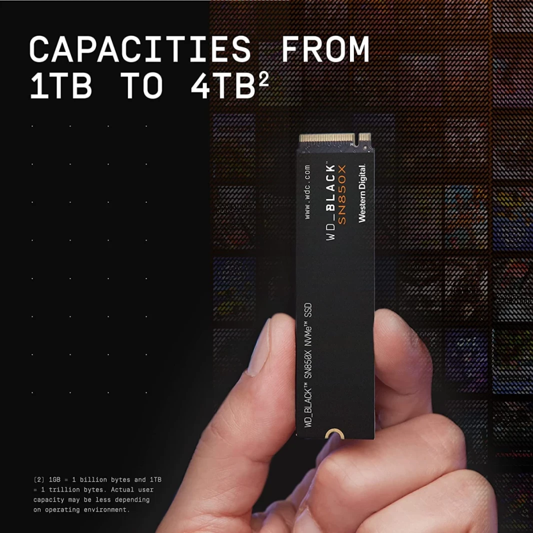 WD BLACK SN850X 8TB NVMe Gen4 PCIe M.2 2280 SSD Internal Solid State Drive up to 7,200MB/s