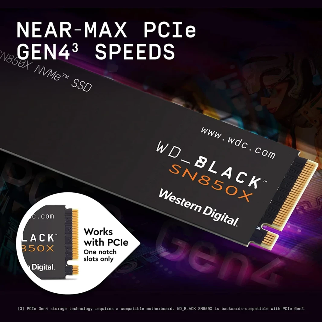 WD BLACK SN850X 8TB NVMe Gen4 PCIe M.2 2280 SSD Internal Solid State Drive up to 7,200MB/s