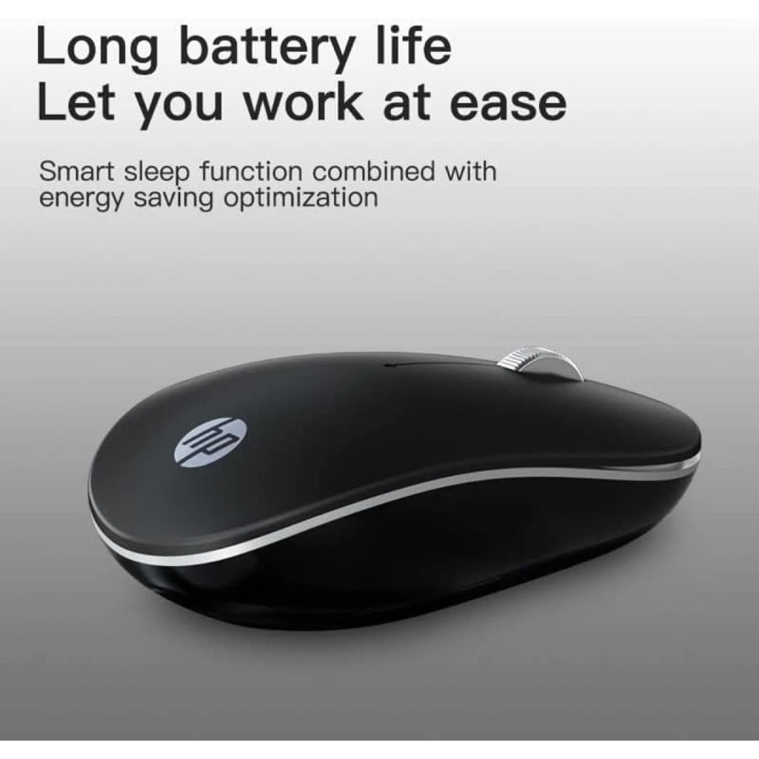 HP Mouse S1500 Wireless Ergonomic Design 1600 DPI Mouse Smart Auto-sleep Function - Black