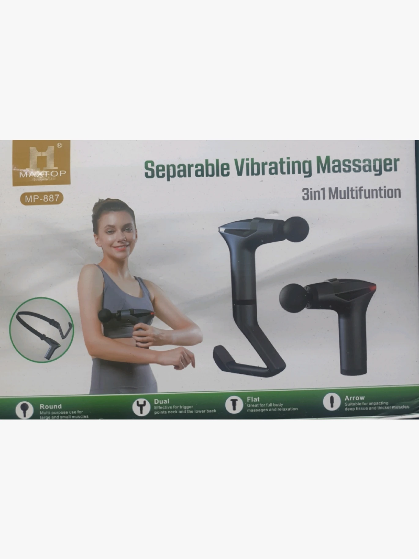 Maxtop Separable Vibrating Massager 3 in 1 Multifunctional with Round, Flat  Handles and Versatile Muscle Relaxation Device