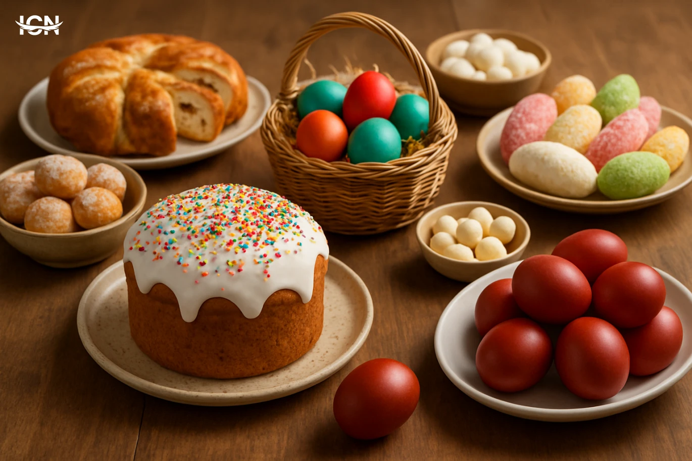 Traditional Easter Sweets Around the Table