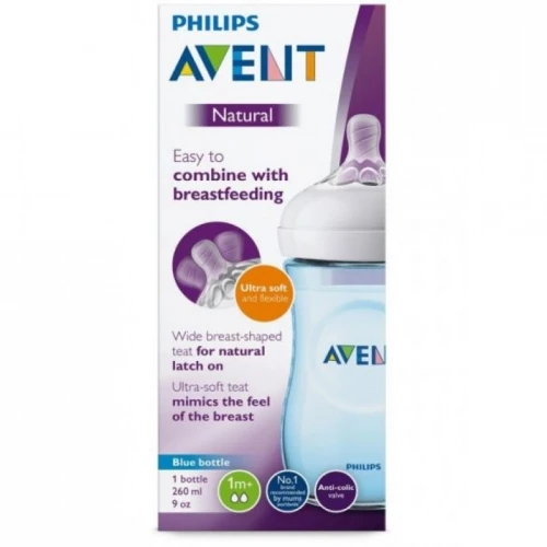 Avent Natural Bottle Blue 1M+ 260ML