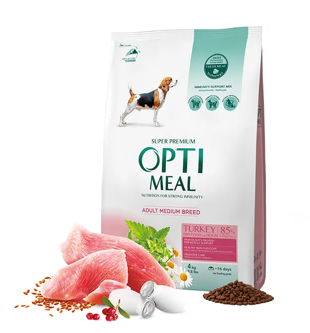 OPTIMEAL DRY PET FOOD FOR ADULT DOGS OF MEDIUM BREEDS – TURKEY