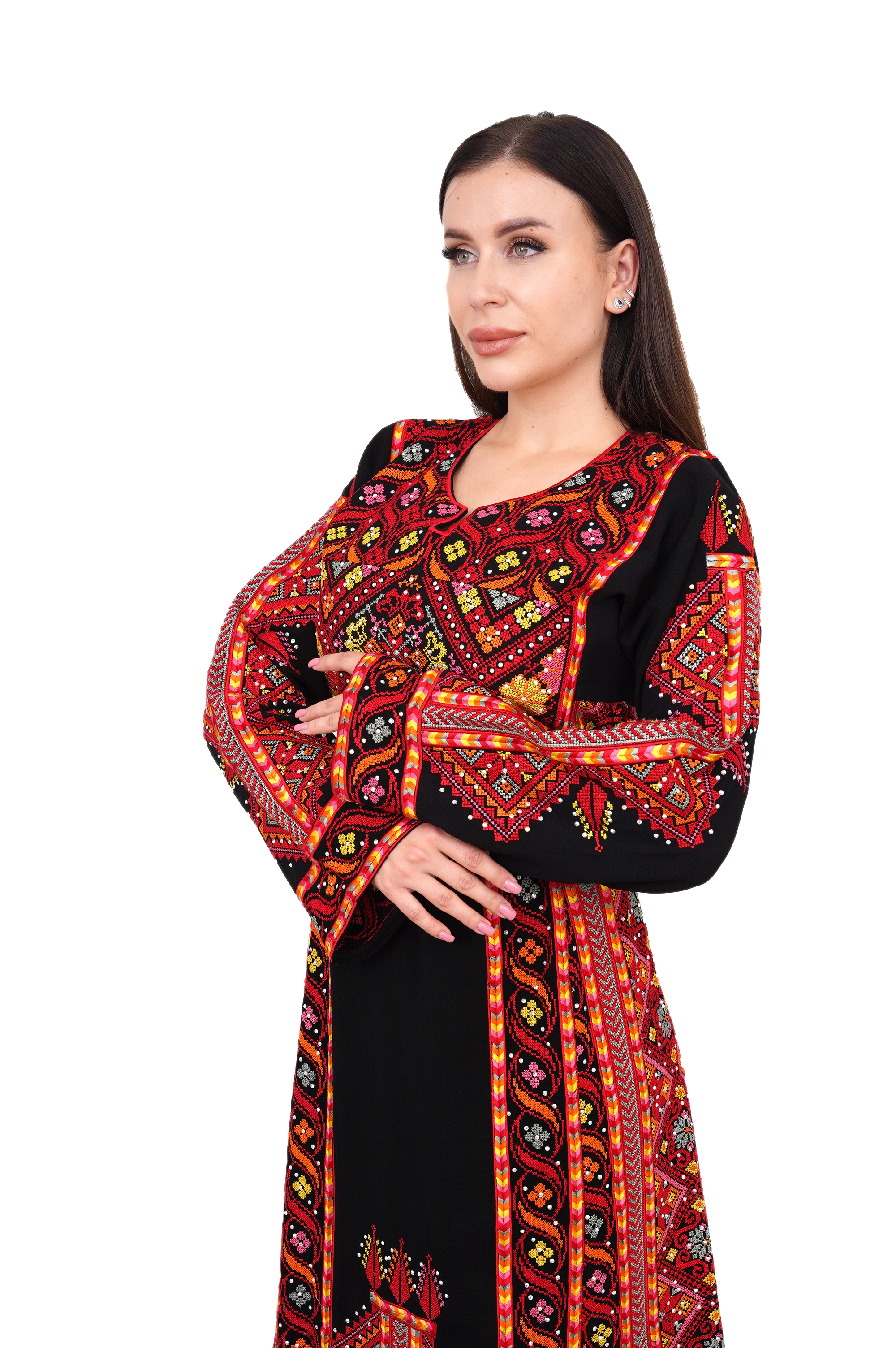 نقشة ثوب لوزة اسود و احمر