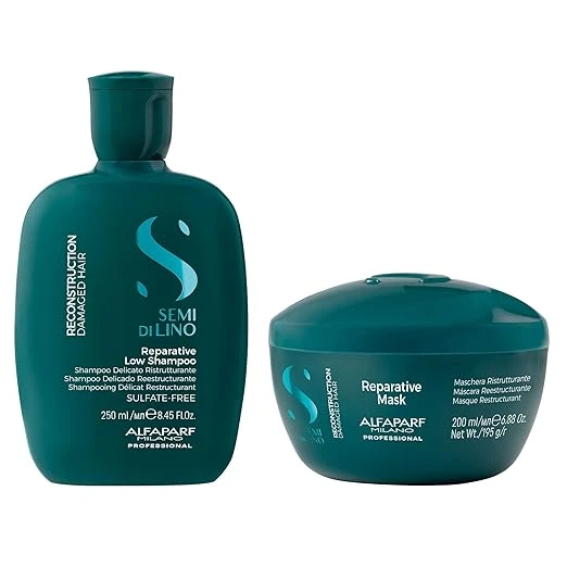 Alfaparf Milano Semi di Lino Reconstruction Reparative Shampoo and Mask Set - Sulfate Free