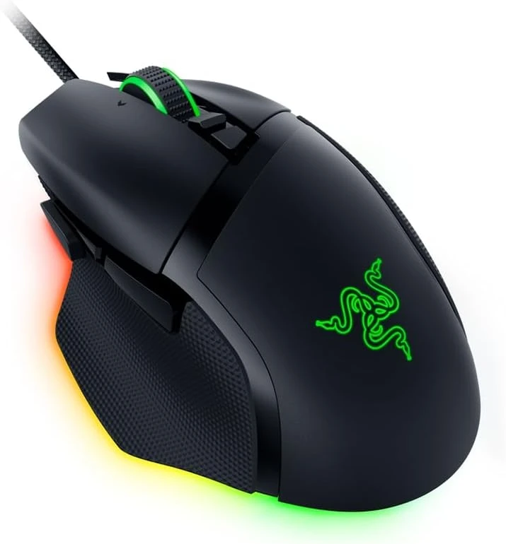 ماوس العاب مريح قابل للتخصيص باسيليسك V3 من رايزر: اسرع مفتاح ماوس - اضاءة كروما RGB ومستشعر بصري 26K DPI و11 زر قابل للبرمجة وعجلة امالة هايبر سكرول، اسود كلاسيكي