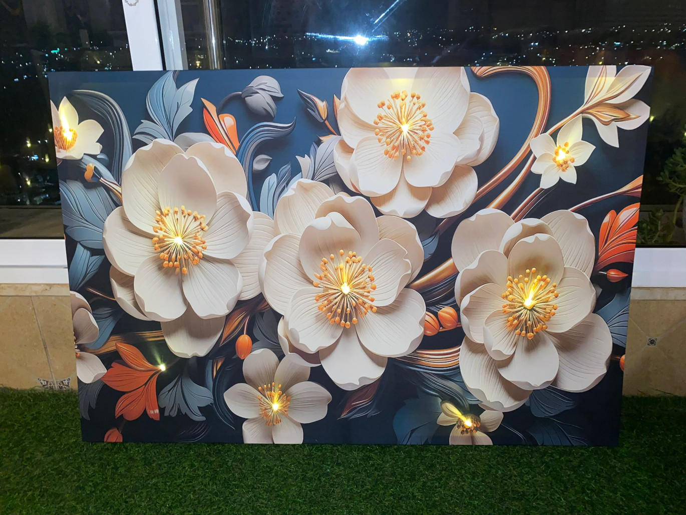 Illuminated panel ( rose 5 ) size (120*80)
