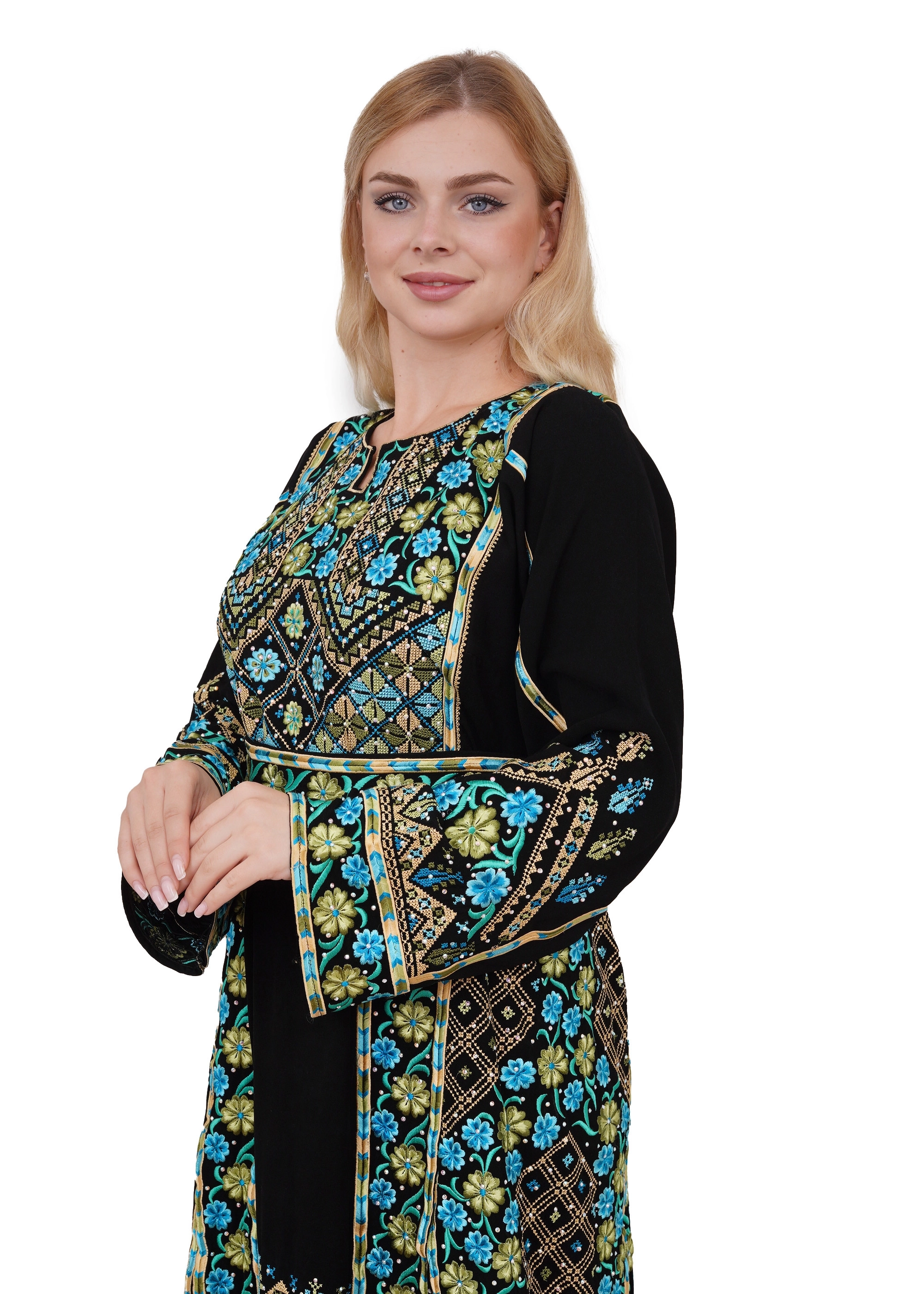 نقشة ثوب طارة اسود وازرق