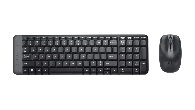لوجيتك Mk220 لوحة مفاتيح وماوس لاسلكية كومبو أسود