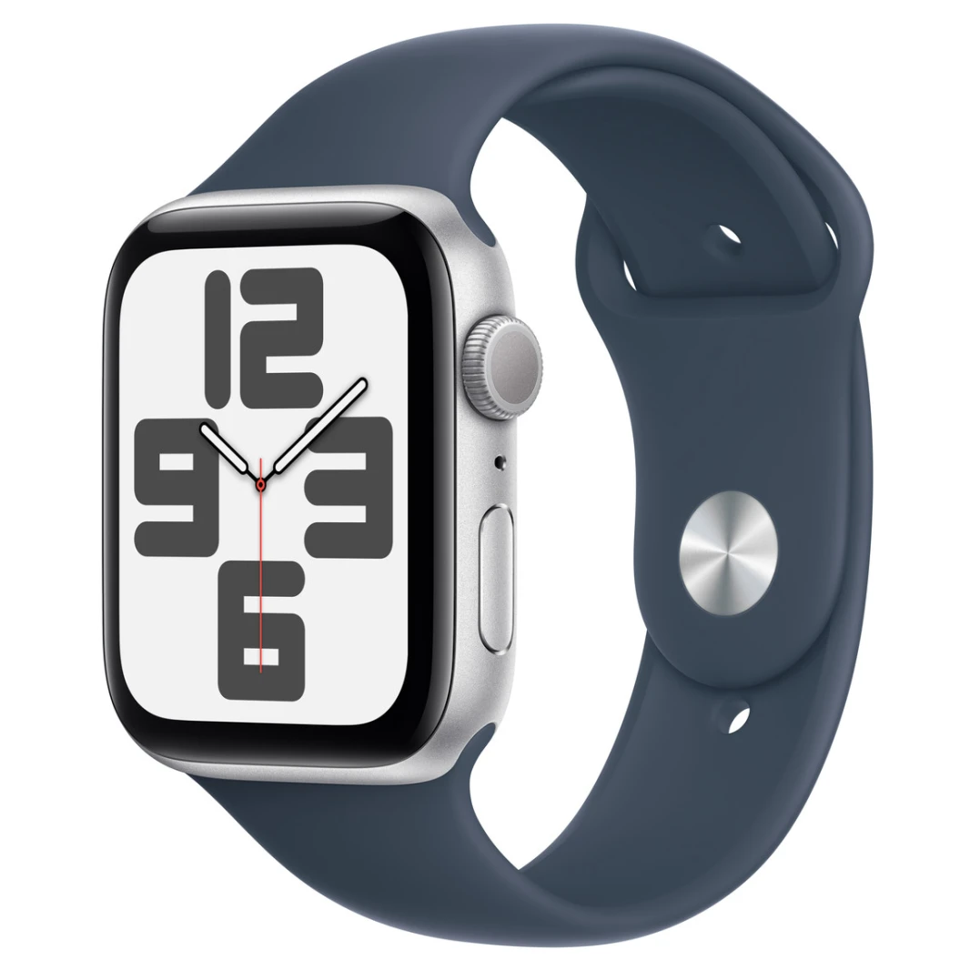 Apple Watch Se Gps 44Mm Silver Aluminium Case, Storm Blue Sport Band, S/M