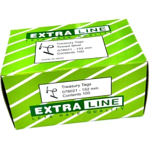 Extra Line Treasury Tags Tinned Steel 152mm - Pack of 100