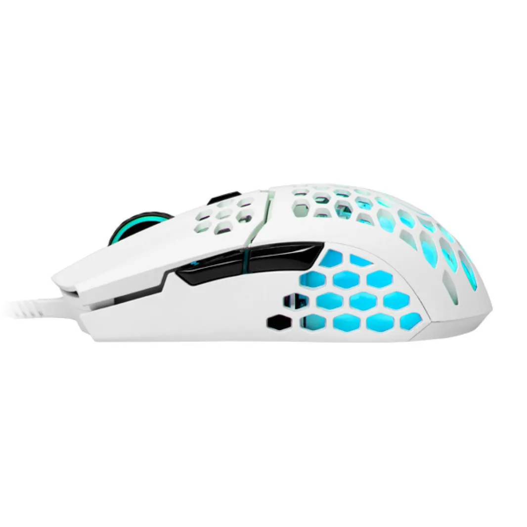 كولر ماستر MM711 لون أبيض مطفي RGB 60G مع ماوس ألعاب خفيف الوزن بدقة 16000 نقطة في البوصة
