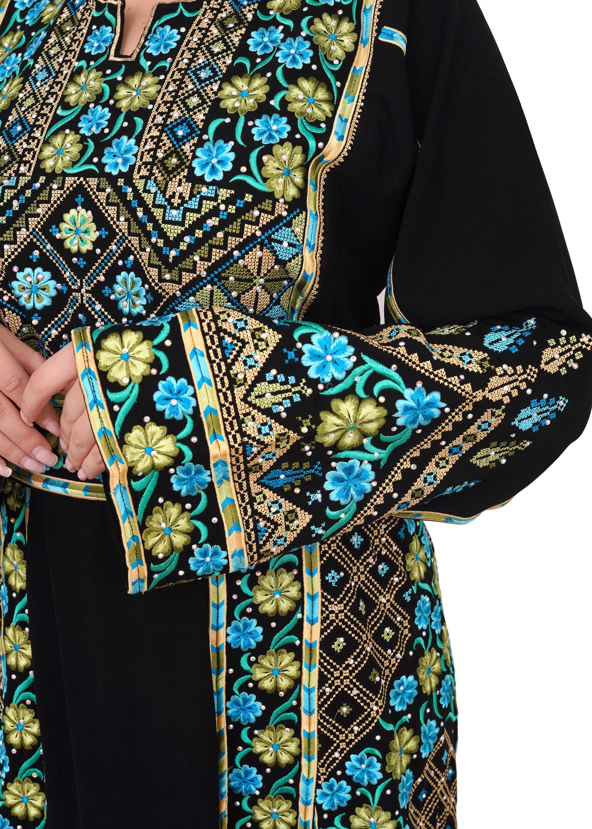 نقشة ثوب طارة اسود وازرق