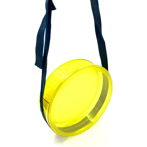 Carrousel Acrylic Round Gift Box with Shoulder Strap 26x7cm Transparent Colored - Pack of 1