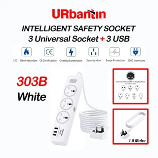 مخرج أوربانتين 303B/ تيار متردد أصلي + 3 شاحن تمديد مقبس الطاقة الذكي USB
