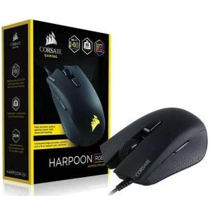 ماوس ألعاب سلكي من Corsair HARPOON RGB بمستشعر بصري 6000 نقطة في البوصة مع تصميم خفيف الوزن