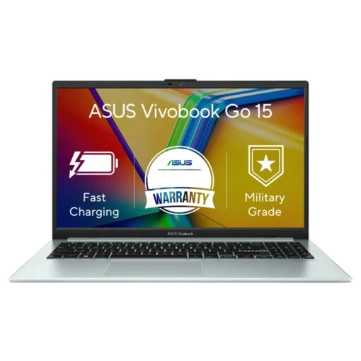 لاب توب ASUS Vivobook Go 15 2024 - انتل كور i3-N305، ذاكرة DDR4 8 جيجا، 512 جيجا SSD، شاشة 15.6 بوصة FHD IPS-Level، أخضر رمادي