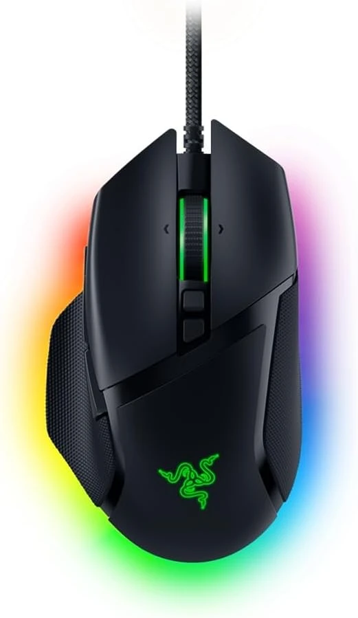 ماوس العاب مريح قابل للتخصيص باسيليسك V3 من رايزر: اسرع مفتاح ماوس - اضاءة كروما RGB ومستشعر بصري 26K DPI و11 زر قابل للبرمجة وعجلة امالة هايبر سكرول، اسود كلاسيكي