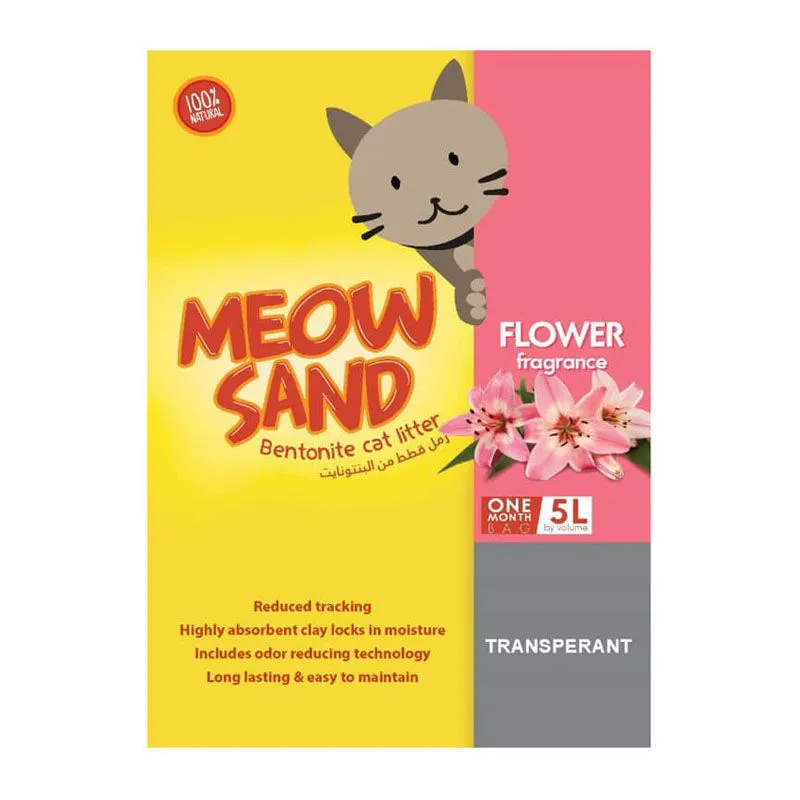 Meow Sand Flower Scented Clumping Cat Litter 5Ltr