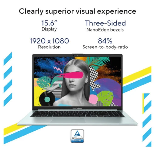 لاب توب ASUS Vivobook Go 15 2024 - انتل كور i3-N305، ذاكرة DDR4 8 جيجا، 512 جيجا SSD، شاشة 15.6 بوصة FHD IPS-Level، أخضر رمادي