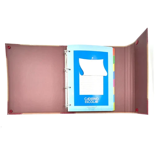 مجلدات مدرسية عتيقة من الورق المقوى المقوى المقوى المقوى بأربع حلقات مقاس 32 × 26 × 4 سم مع ورق مبطن وفواصل - ميكي ماوس