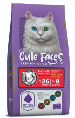 Cute Faces with lamb for adult cats 15Kg