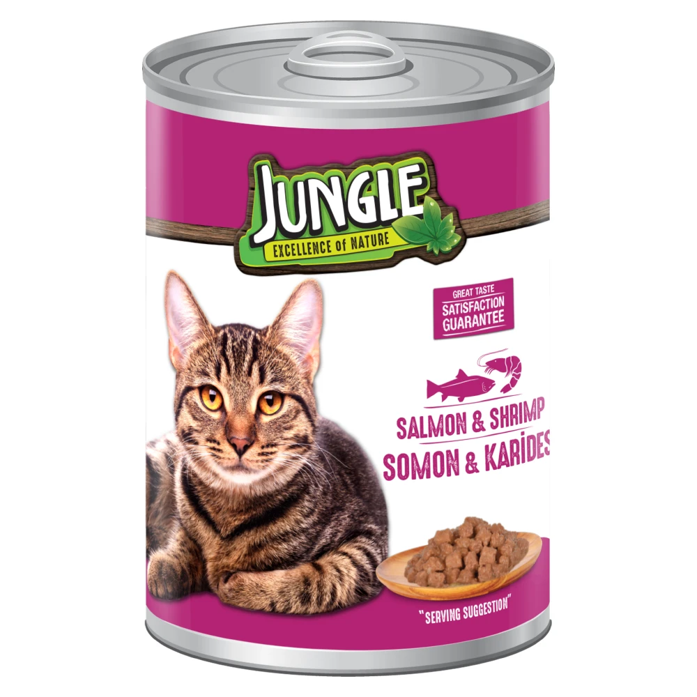 Jungle Wet Cat Food Salmon & Shrimp 400g - 12 Pieces