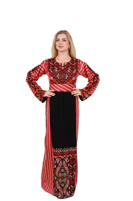 نقشة ثوب صاية لوزة اسود و احمر