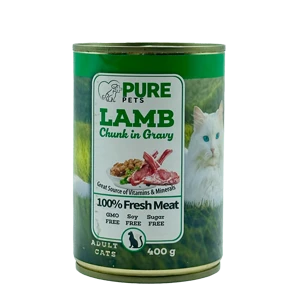 طعام رطب PURE PETS للقطط - بنكهة لحم الضأن 400 جرام