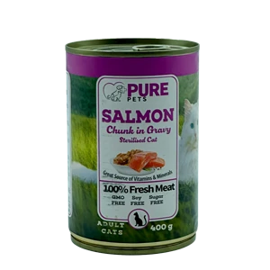 PURE PETS Wet Food for Cats - Salmon Flavor 400g