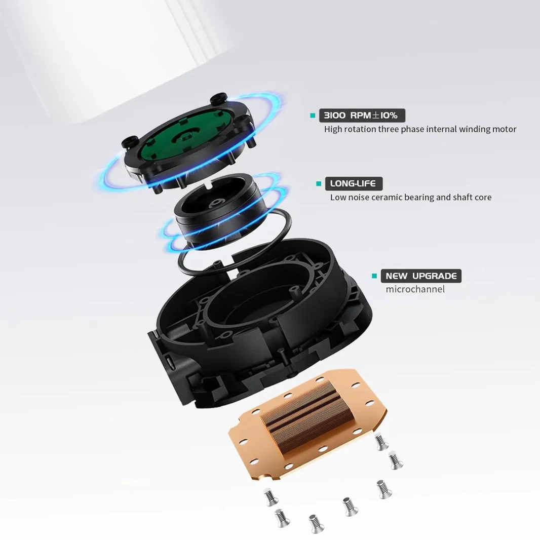 مبرد سائل رقمي DEEPCOOL LS720 SE بقطر 360 مم ومضخة مزدوجة الغرفة من الجيل الرابع بسرعة 3100 دورة في الدقيقة وتقنية مقاومة التسرب مع مراوح ARGB - أسود